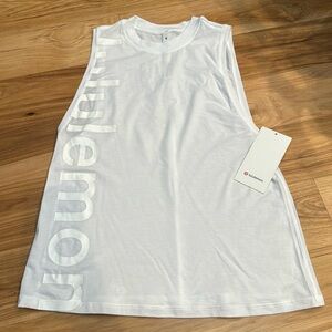 NWT lululemon white All Yours Tank *Graphic 2